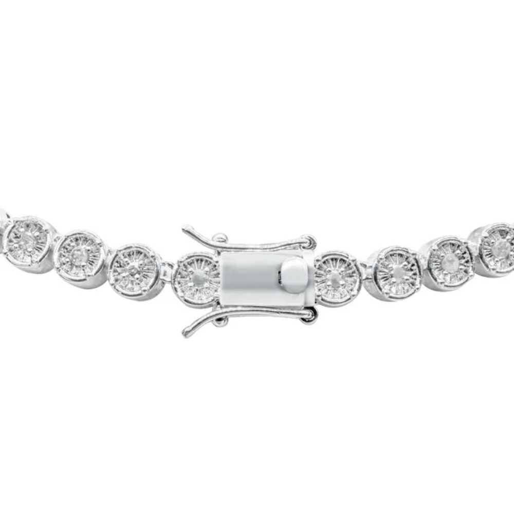 2 Carat Natural Diamond Tennis Necklace, 17 Inches - Picture 2 of 7